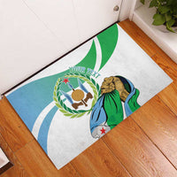 Personalized Djibouti Independence Day Rubber Doormat Midnimo Sinnaan Nabad