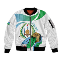 Personalized Djibouti Independence Day Sleeve Zip Bomber Jacket Midnimo Sinnaan Nabad