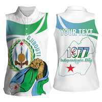Personalized Djibouti Independence Day Women Sleeveless Polo Shirt Midnimo Sinnaan Nabad