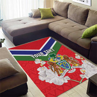Personalized Gambia Area Rug Coat Of Arms White Variety Orchid