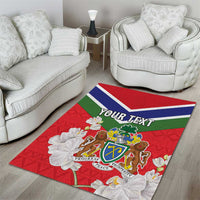 Personalized Gambia Area Rug Coat Of Arms White Variety Orchid
