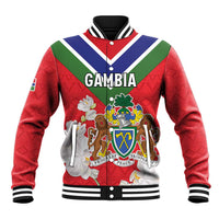 Personalized Gambia Baseball Jacket Coat Of Arms White Variety Orchid