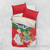 Personalized Gambia Bedding Set Coat Of Arms White Variety Orchid
