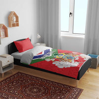 Personalized Gambia Bedding Set Coat Of Arms White Variety Orchid