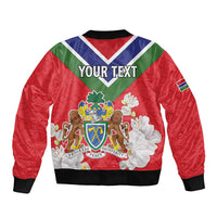 Personalized Gambia Bomber Jacket Coat Of Arms White Variety Orchid
