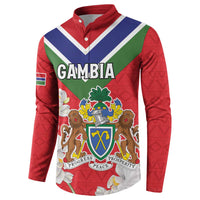 Personalized Gambia Button Sweatshirt Coat Of Arms White Variety Orchid
