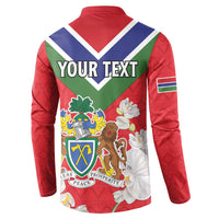 Personalized Gambia Button Sweatshirt Coat Of Arms White Variety Orchid