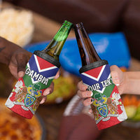 Personalized Gambia 4 in 1 Can Cooler Tumbler Coat Of Arms White Variety Orchid