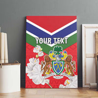 Personalized Gambia Canvas Wall Art Coat Of Arms White Variety Orchid