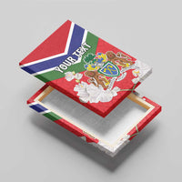 Personalized Gambia Canvas Wall Art Coat Of Arms White Variety Orchid