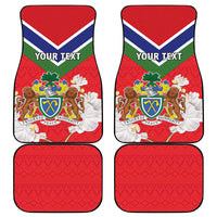 Personalized Gambia Car Mats Coat Of Arms White Variety Orchid