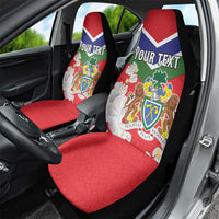 Personalized Gambia Car Seat Cover Coat Of Arms White Variety Orchid