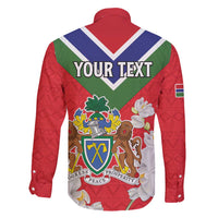 Personalized Gambia Family Matching Puletasi and Hawaiian Shirt Coat Of Arms White Variety Orchid
