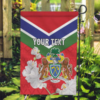 Personalized Gambia Garden Flag Coat Of Arms White Variety Orchid