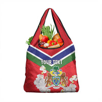 Personalized Gambia Grocery Bag Coat Of Arms White Variety Orchid