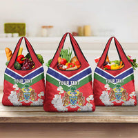 Personalized Gambia Grocery Bag Coat Of Arms White Variety Orchid