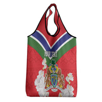 Personalized Gambia Grocery Bag Coat Of Arms White Variety Orchid
