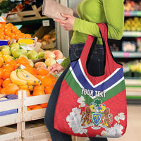 Personalized Gambia Grocery Bag Coat Of Arms White Variety Orchid