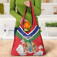 Personalized Gambia Grocery Bag Coat Of Arms White Variety Orchid