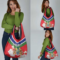 Personalized Gambia Grocery Bag Coat Of Arms White Variety Orchid