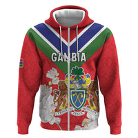 Personalized Gambia Hoodie Coat Of Arms White Variety Orchid