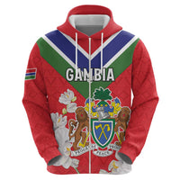 Personalized Gambia Hoodie Coat Of Arms White Variety Orchid