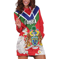 Personalized Gambia Hoodie Dress Coat Of Arms White Variety Orchid