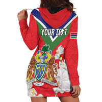 Personalized Gambia Hoodie Dress Coat Of Arms White Variety Orchid