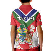 Personalized Gambia Kid Polo Shirt Coat Of Arms White Variety Orchid