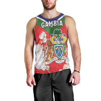 Personalized Gambia Men Tank Top Coat Of Arms White Variety Orchid