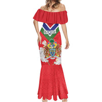 Personalized Gambia Mermaid Dress Coat Of Arms White Variety Orchid