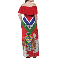 Personalized Gambia Off Shoulder Maxi Dress Coat Of Arms White Variety Orchid