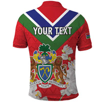 Personalized Gambia Polo Shirt Coat Of Arms White Variety Orchid