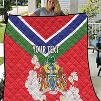 Personalized Gambia Quilt Coat Of Arms White Variety Orchid