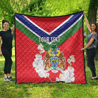 Personalized Gambia Quilt Coat Of Arms White Variety Orchid