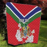 Personalized Gambia Quilt Coat Of Arms White Variety Orchid