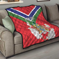 Personalized Gambia Quilt Coat Of Arms White Variety Orchid