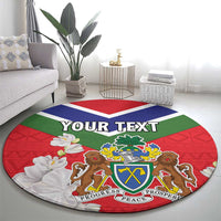 Personalized Gambia Round Carpet Coat Of Arms White Variety Orchid