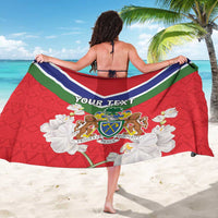 Personalized Gambia Sarong Coat Of Arms White Variety Orchid