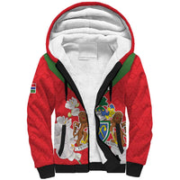 Personalized Gambia Sherpa Hoodie Coat Of Arms White Variety Orchid