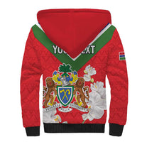 Personalized Gambia Sherpa Hoodie Coat Of Arms White Variety Orchid