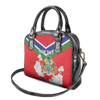 Personalized Gambia Shoulder Handbag Coat Of Arms White Variety Orchid