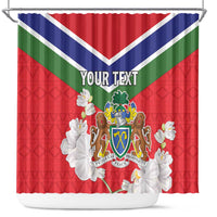 Personalized Gambia Shower Curtain Coat Of Arms White Variety Orchid