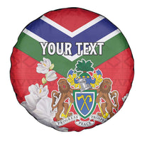 Personalized Gambia Spare Tire Cover Coat Of Arms White Variety Orchid