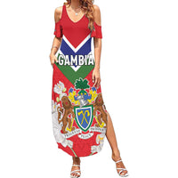 Personalized Gambia Summer Maxi Dress Coat Of Arms White Variety Orchid