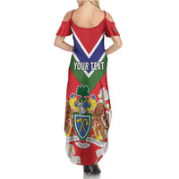 Personalized Gambia Summer Maxi Dress Coat Of Arms White Variety Orchid