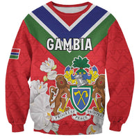 Personalized Gambia Sweatshirt Coat Of Arms White Variety Orchid