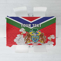 Personalized Gambia Tablecloth Coat Of Arms White Variety Orchid