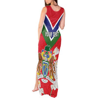 Personalized Gambia Tank Maxi Dress Coat Of Arms White Variety Orchid