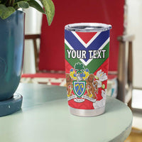 Personalized Gambia Tumbler Cup Coat Of Arms White Variety Orchid